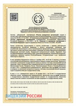 Приложение к сертификату для ИП Новочебоксарск Сертификат СТО 03.080.02033720.1-2020